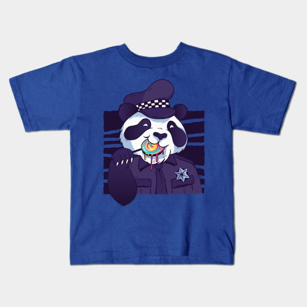 Policeman Panda Kids T-Shirt by madeinchorley